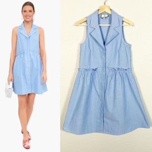 Tuckernuck Womens Oxford Blue Sleeveless Royal Shirt Dress Size X-Small NWT